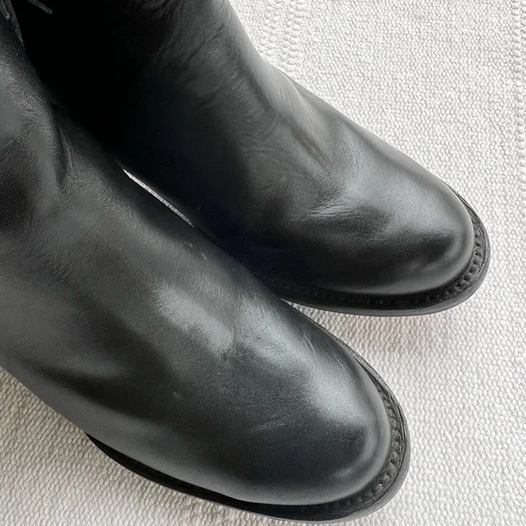 Denver Black Studded Leather Ankle Western Moto Boots Size 8.5 - Picture 5 of 12